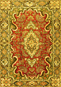 Medallion Yellow Traditional Rug, tr1311yw