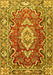 Medallion Yellow Traditional Rug, tr1311yw