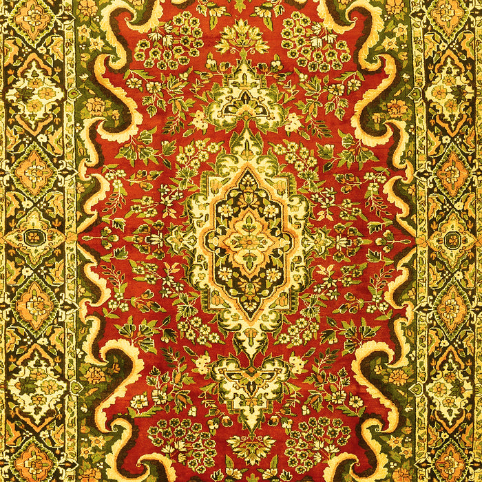 Medallion Yellow Traditional Rug, tr1311yw