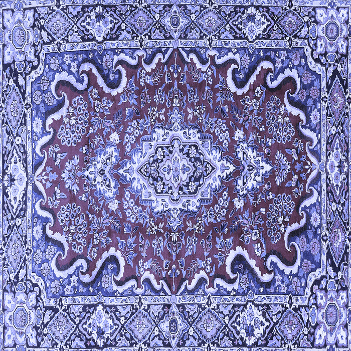Square Medallion Blue Traditional Rug, tr1311blu