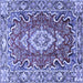 Square Medallion Blue Traditional Rug, tr1311blu