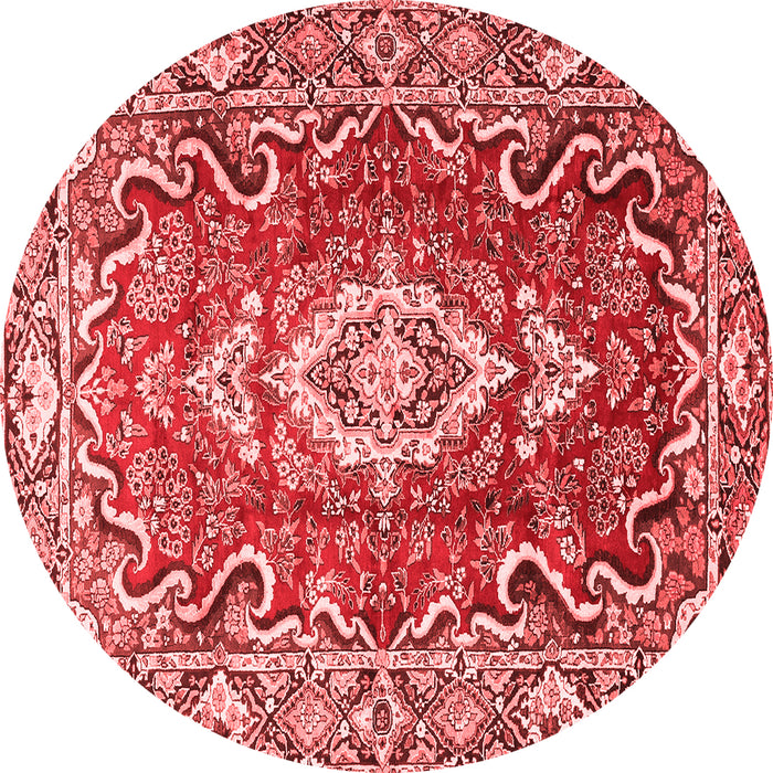 Machine Washable Medallion Red Traditional Rug, wshtr1311red