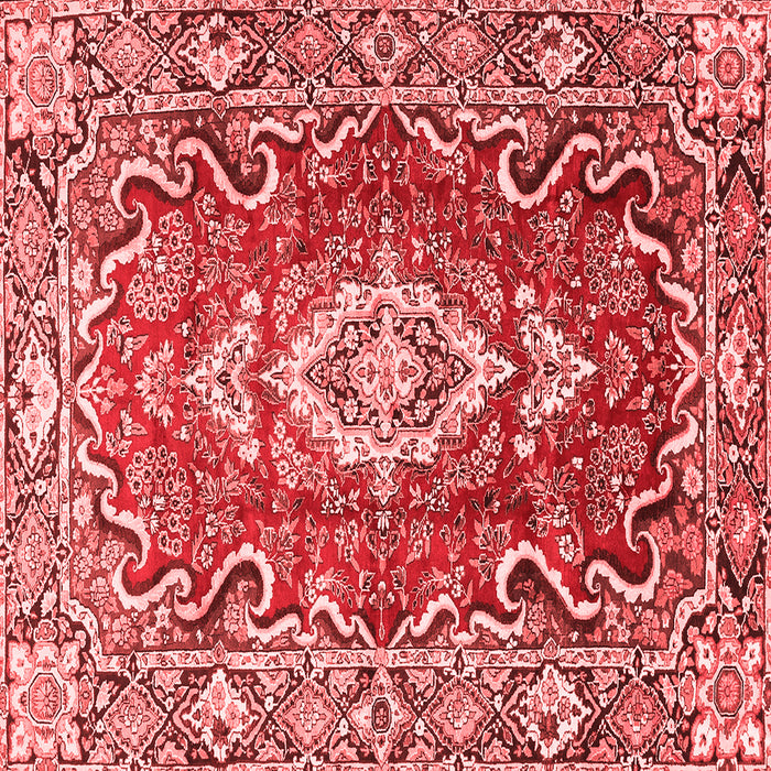 Machine Washable Medallion Red Traditional Rug, wshtr1311red