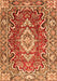 Serging Thickness of Machine Washable Medallion Orange Traditional Area Rugs, wshtr1311org