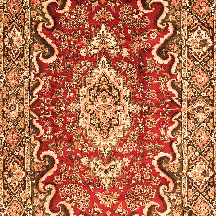 Medallion Orange Traditional Rug, tr1311org
