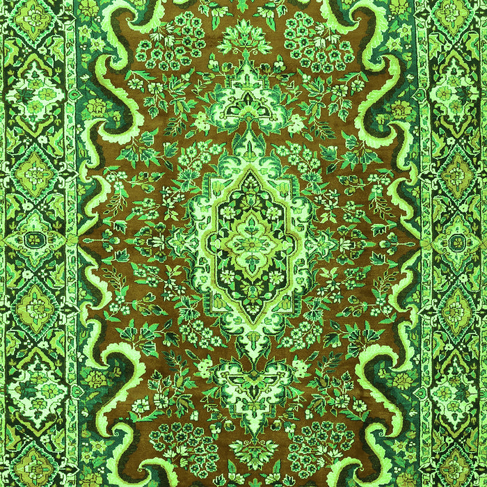 Medallion Green Traditional Rug, tr1311grn