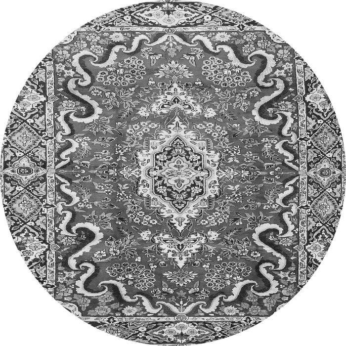 Square Medallion Gray Traditional Rug, tr1311gry