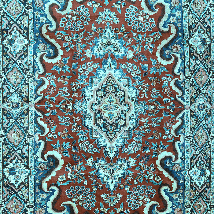 Medallion Light Blue Traditional Rug, tr1311lblu