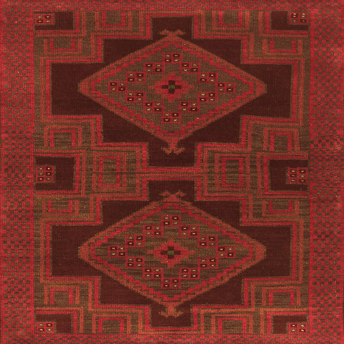 Round Machine Washable Persian Orange Traditional Area Rugs, wshtr1312org