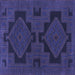 Square Machine Washable Persian Blue Traditional Rug, wshtr1312blu