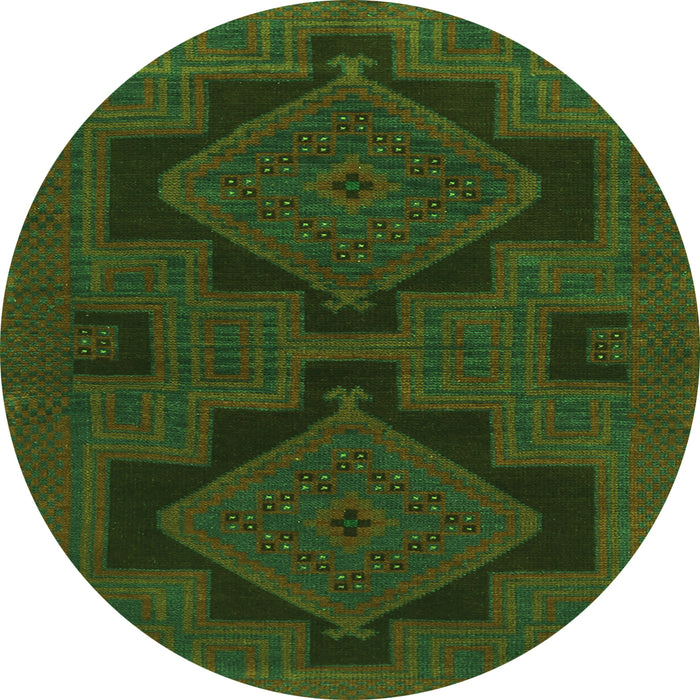 Square Persian Green Traditional Rug, tr1312grn