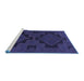 Sideview of Machine Washable Persian Blue Traditional Rug, wshtr1312blu