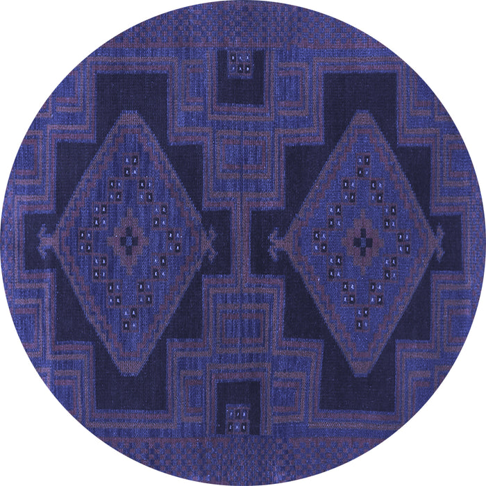 Round Persian Blue Traditional Rug, tr1312blu
