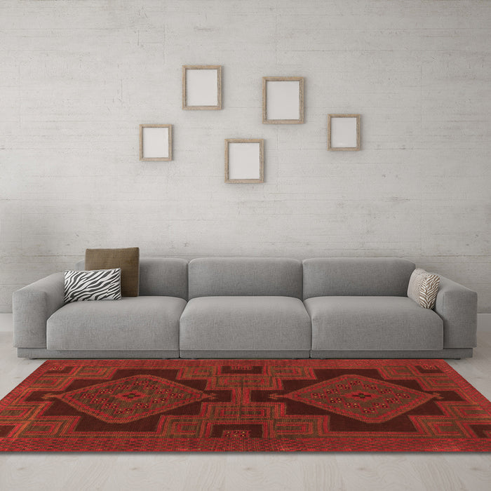 Machine Washable Persian Orange Traditional Area Rugs in a Living Room, wshtr1312org