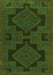 Serging Thickness of Machine Washable Persian Green Traditional Area Rugs, wshtr1312grn