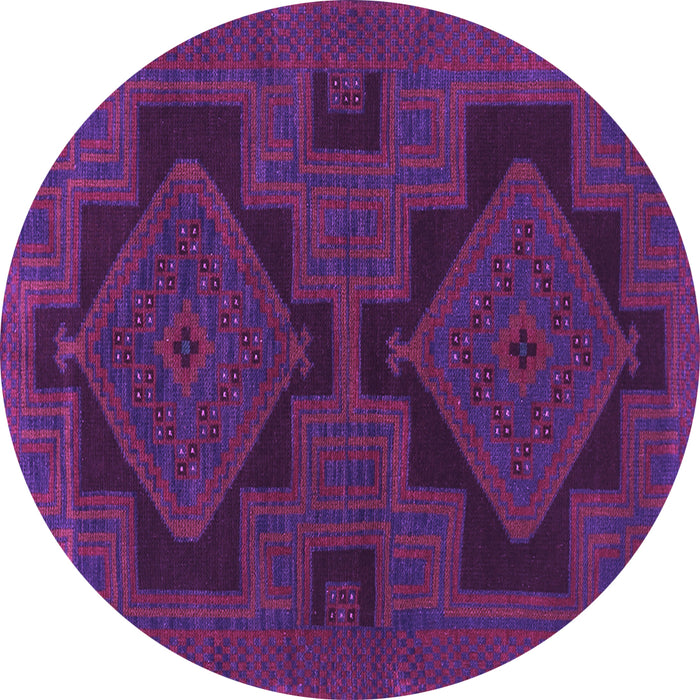 Round Machine Washable Persian Purple Traditional Area Rugs, wshtr1312pur
