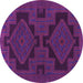 Round Persian Purple Traditional Rug, tr1312pur