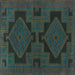 Square Machine Washable Persian Turquoise Traditional Area Rugs, wshtr1312turq