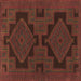 Square Persian Brown Traditional Rug, tr1312brn