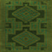 Round Machine Washable Persian Green Traditional Area Rugs, wshtr1312grn