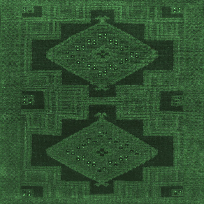Square Persian Emerald Green Traditional Rug, tr1312emgrn