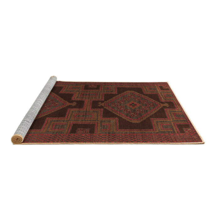 Sideview of Machine Washable Persian Brown Traditional Rug, wshtr1312brn
