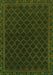 Serging Thickness of Machine Washable Persian Green Traditional Area Rugs, wshtr1313grn