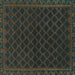 Square Machine Washable Persian Turquoise Traditional Area Rugs, wshtr1313turq