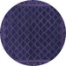 Round Machine Washable Persian Blue Traditional Rug, wshtr1313blu