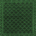 Square Persian Emerald Green Traditional Rug, tr1313emgrn