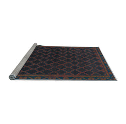 Sideview of Machine Washable Persian Light Blue Traditional Rug, wshtr1313lblu