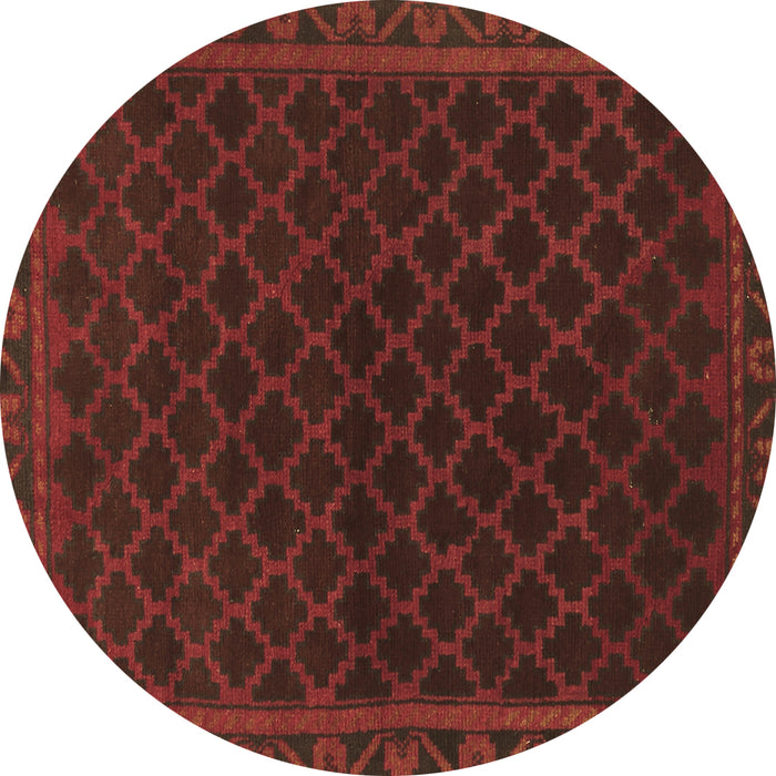 Round Persian Brown Traditional Rug, tr1313brn