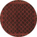 Round Persian Brown Traditional Rug, tr1313brn