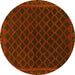 Round Persian Yellow Traditional Rug, tr1313yw