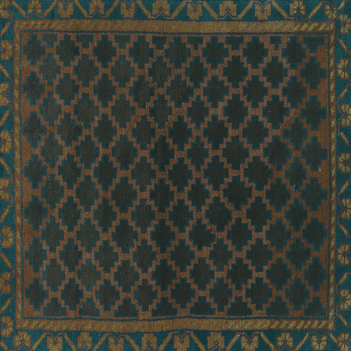 Square Persian Turquoise Traditional Rug, tr1313turq