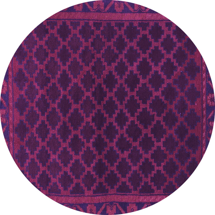 Round Machine Washable Persian Purple Traditional Area Rugs, wshtr1313pur