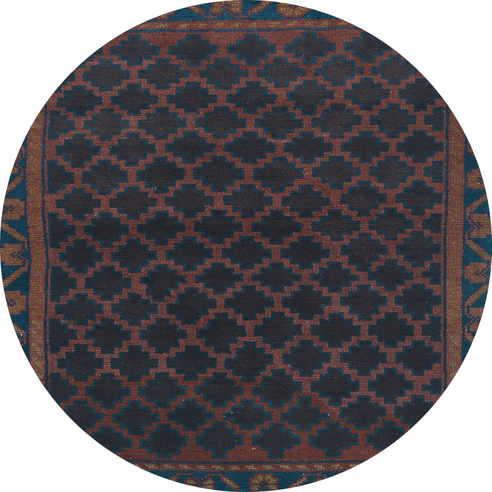 Round Machine Washable Persian Light Blue Traditional Rug, wshtr1313lblu