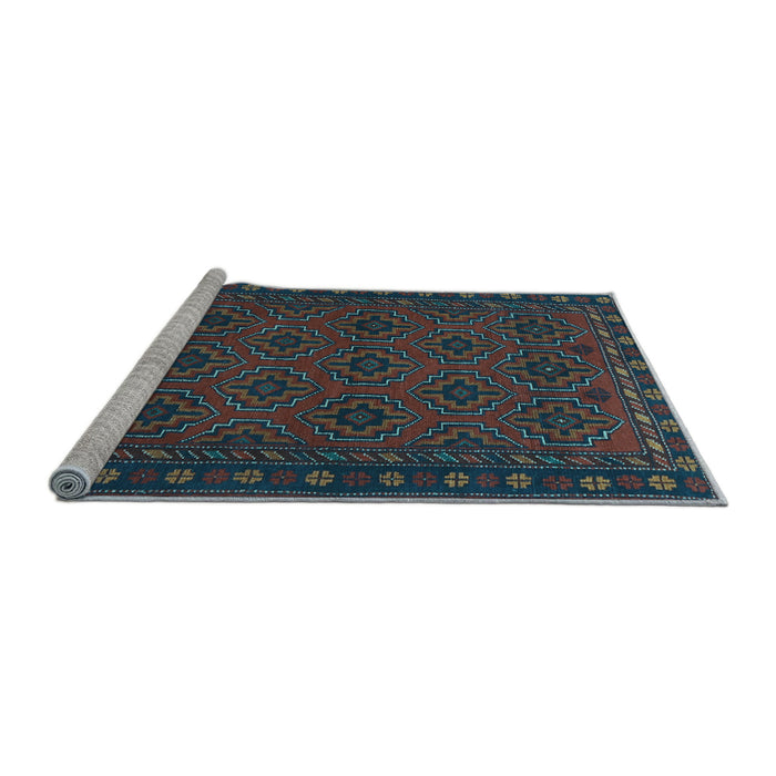 Sideview of Machine Washable Persian Light Blue Traditional Rug, wshtr1314lblu