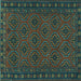 Square Persian Turquoise Traditional Rug, tr1314turq