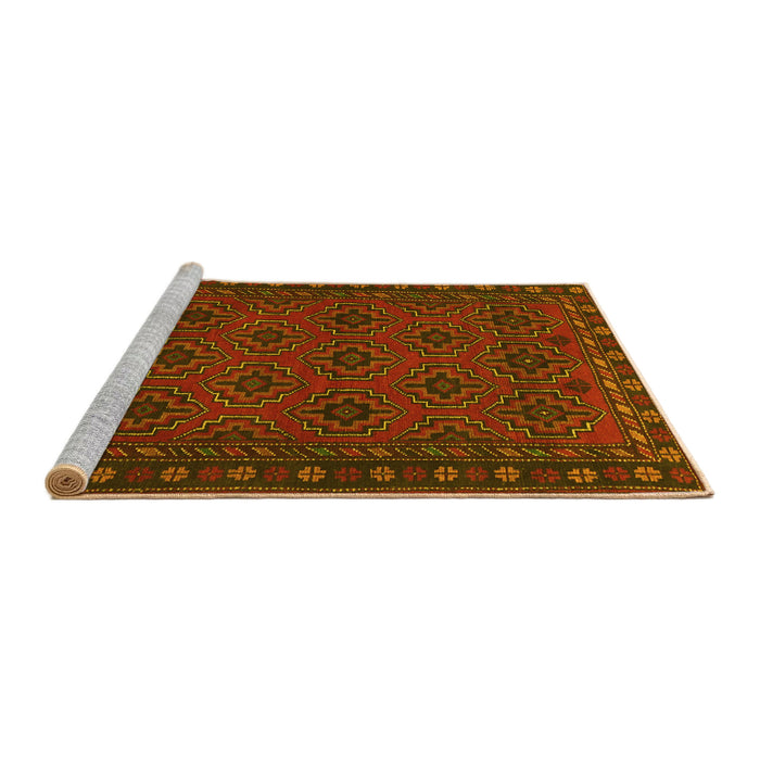 Sideview of Machine Washable Persian Yellow Traditional Rug, wshtr1314yw