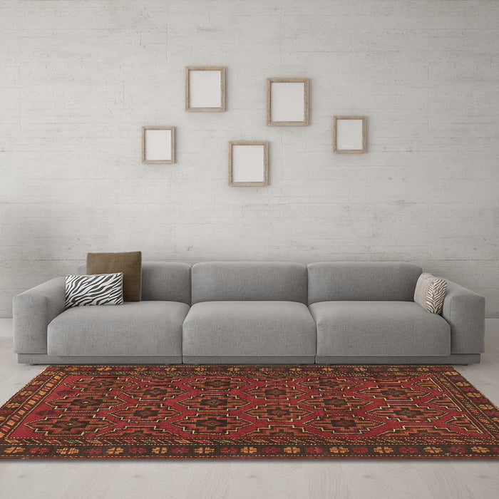 Machine Washable Persian Brown Traditional Rug in a Living Room,, wshtr1314brn