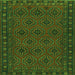 Round Machine Washable Persian Green Traditional Area Rugs, wshtr1314grn