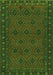 Serging Thickness of Machine Washable Persian Green Traditional Area Rugs, wshtr1314grn