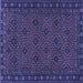 Square Persian Blue Traditional Rug, tr1314blu