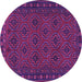 Round Persian Purple Traditional Rug, tr1314pur