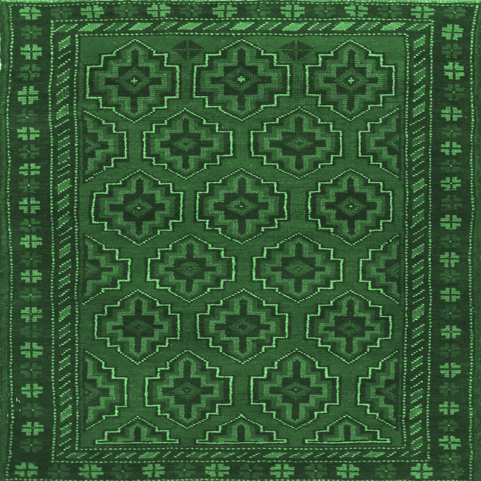 Square Persian Emerald Green Traditional Rug, tr1314emgrn