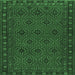 Square Persian Emerald Green Traditional Rug, tr1314emgrn