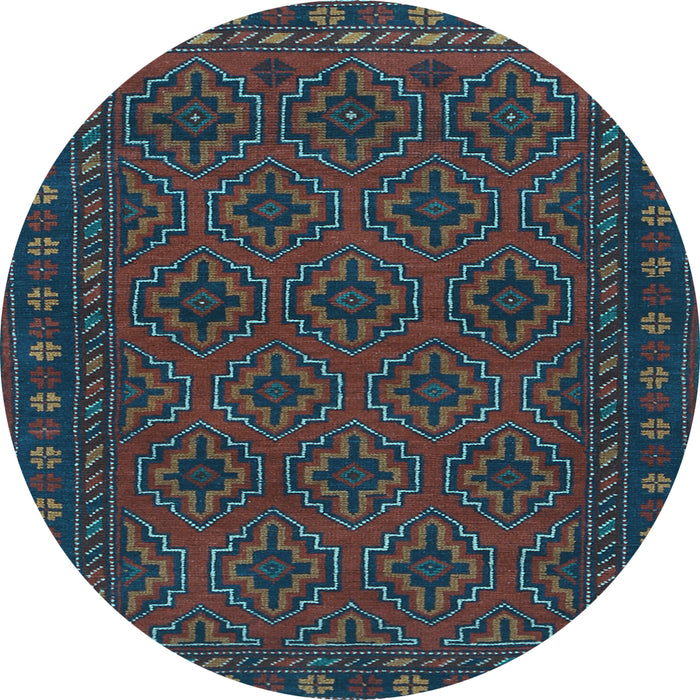 Round Machine Washable Persian Light Blue Traditional Rug, wshtr1314lblu