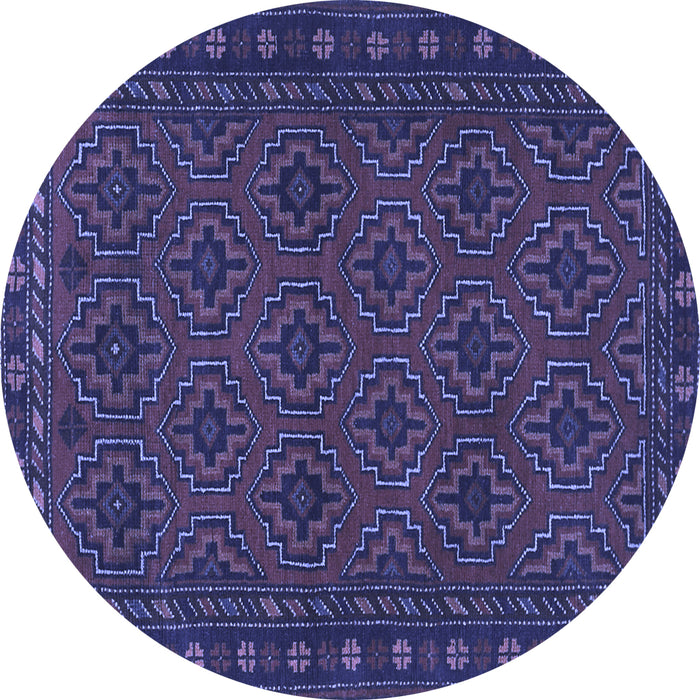 Round Machine Washable Persian Blue Traditional Rug, wshtr1314blu
