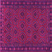 Square Machine Washable Persian Pink Traditional Rug, wshtr1314pnk